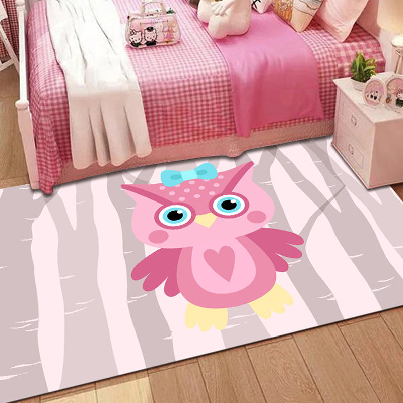 Avelena | Stylischer Multicolor Kinderteppich Polyester Tier- und Streifenmuster Teppich Waschbar Haustierfreundlicher Rutschfester Teppich für das Kinderzimmer