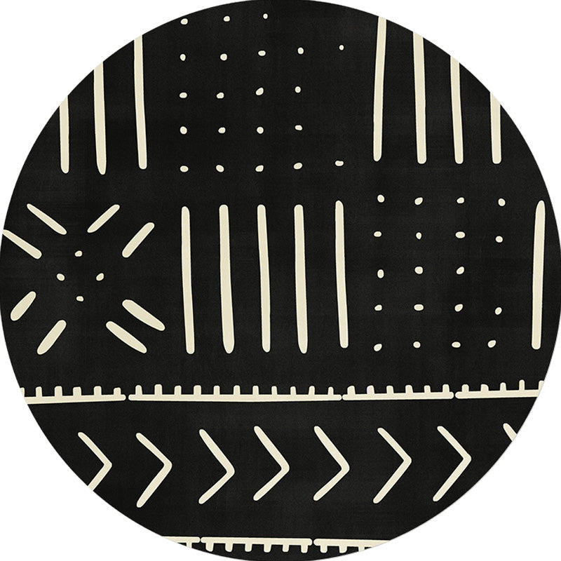 Avelena | Modernist geometrisches Musterteppich mit Streifen Schwarz und Gelb Polyester Teppich rutschfeste Rückseite waschbar haustierfreundlicher Teppich für Schlafzimmer