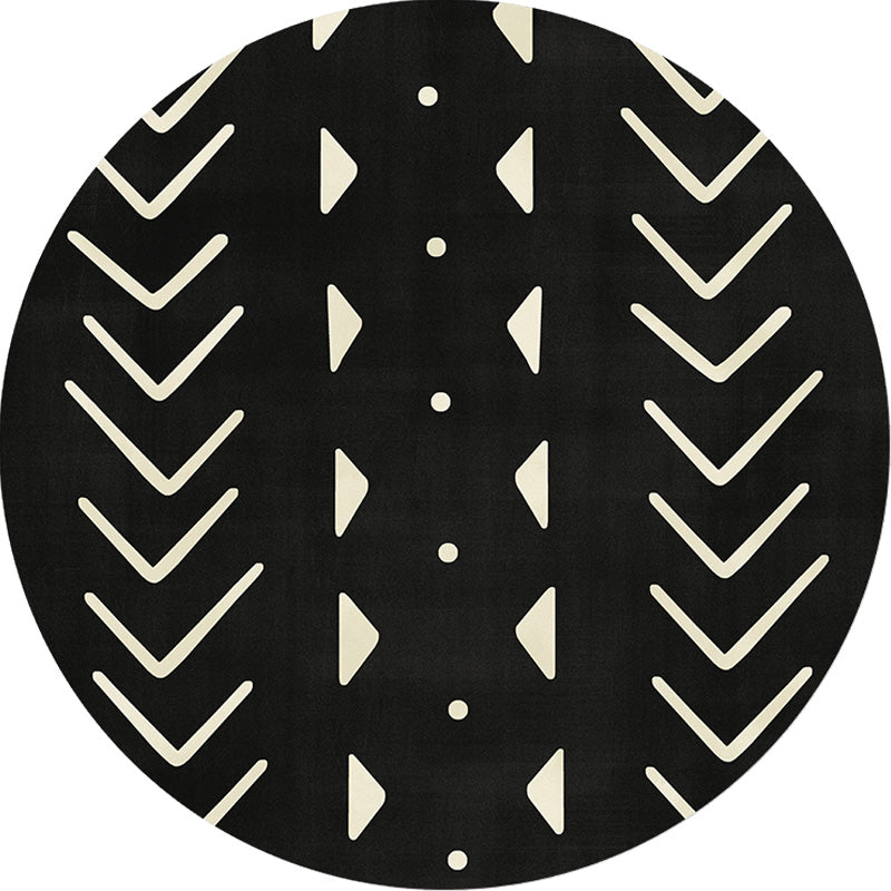 Avelena | Modernist geometrisches Musterteppich mit Streifen Schwarz und Gelb Polyester Teppich rutschfeste Rückseite waschbar haustierfreundlicher Teppich für Schlafzimmer