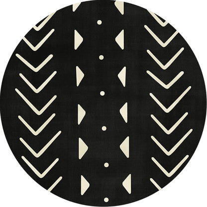 Avelena | Modernist geometrisches Musterteppich mit Streifen Schwarz und Gelb Polyester Teppich rutschfeste Rückseite waschbar haustierfreundlicher Teppich für Schlafzimmer