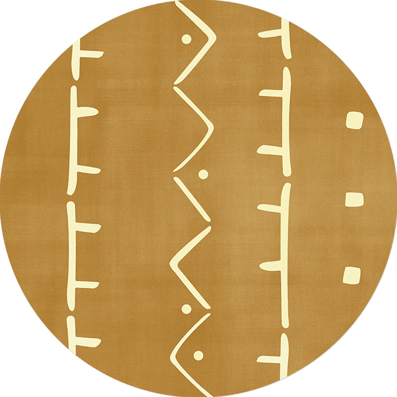 Avelena | Modernist geometrisches Musterteppich mit Streifen Schwarz und Gelb Polyester Teppich rutschfeste Rückseite waschbar haustierfreundlicher Teppich für Schlafzimmer