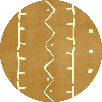 Avelena | Modernist geometrisches Musterteppich mit Streifen Schwarz und Gelb Polyester Teppich rutschfeste Rückseite waschbar haustierfreundlicher Teppich für Schlafzimmer