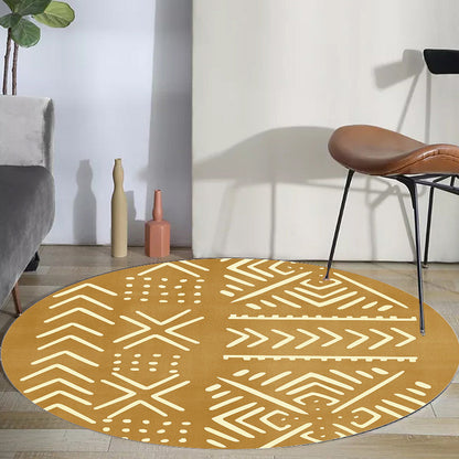 Avelena | Modernist geometrisches Musterteppich mit Streifen Schwarz und Gelb Polyester Teppich rutschfeste Rückseite waschbar haustierfreundlicher Teppich für Schlafzimmer