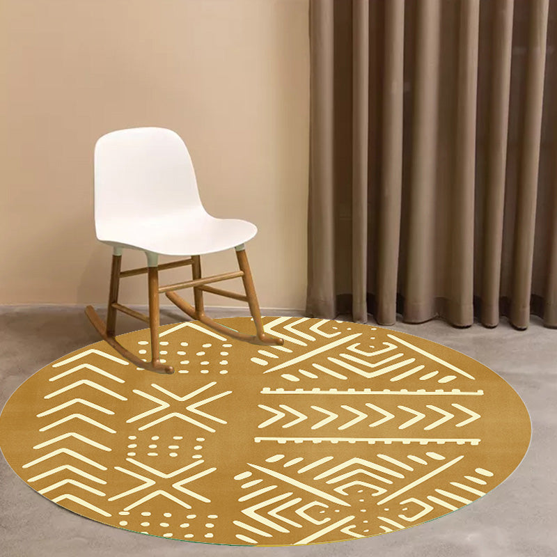 Avelena | Modernist geometrisches Musterteppich mit Streifen Schwarz und Gelb Polyester Teppich rutschfeste Rückseite waschbar haustierfreundlicher Teppich für Schlafzimmer