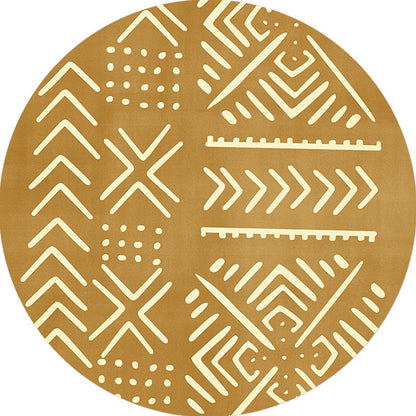 Avelena | Modernist geometrisches Musterteppich mit Streifen Schwarz und Gelb Polyester Teppich rutschfeste Rückseite waschbar haustierfreundlicher Teppich für Schlafzimmer