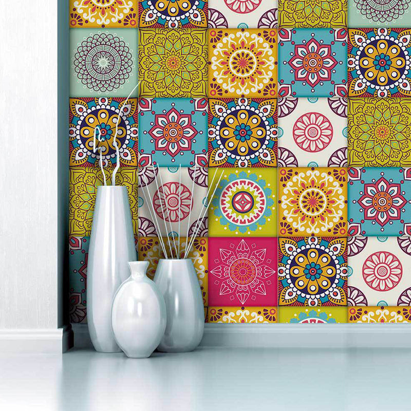 Avelena | Mandala Tapetenbordüre Zum Abziehen und Kleben Boho Mädchenzimmer Wanddekor, 16,5' L X 8" W