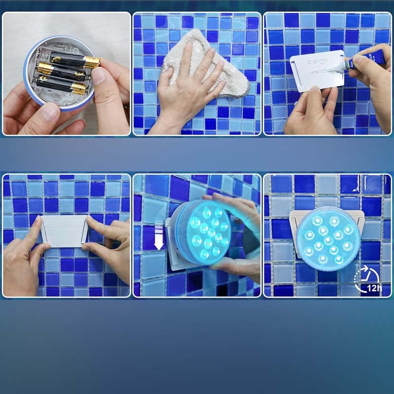 Avelena | Doppelschichtige wasserdichte klebende LED-Poolleuchte