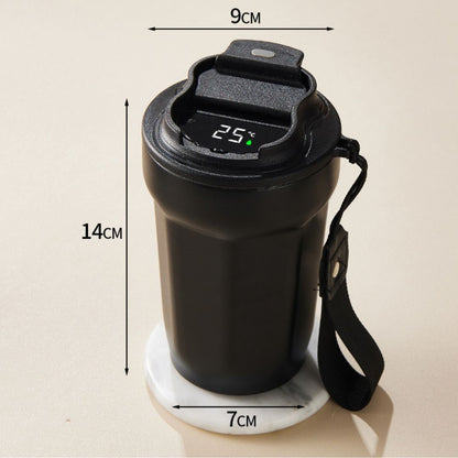 Avelena | Edelstahl  Kaffebecher mit LED Temperatur Anzeige 450 ML