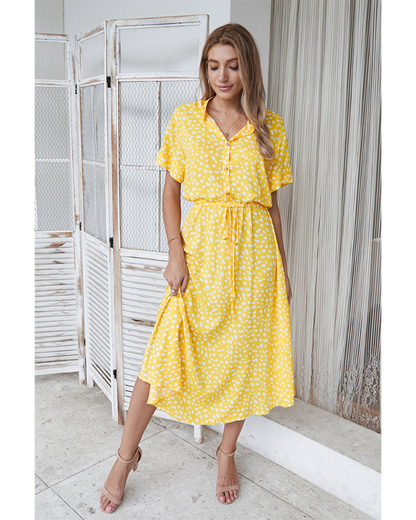 Avelena Dots Print Sommerkleid