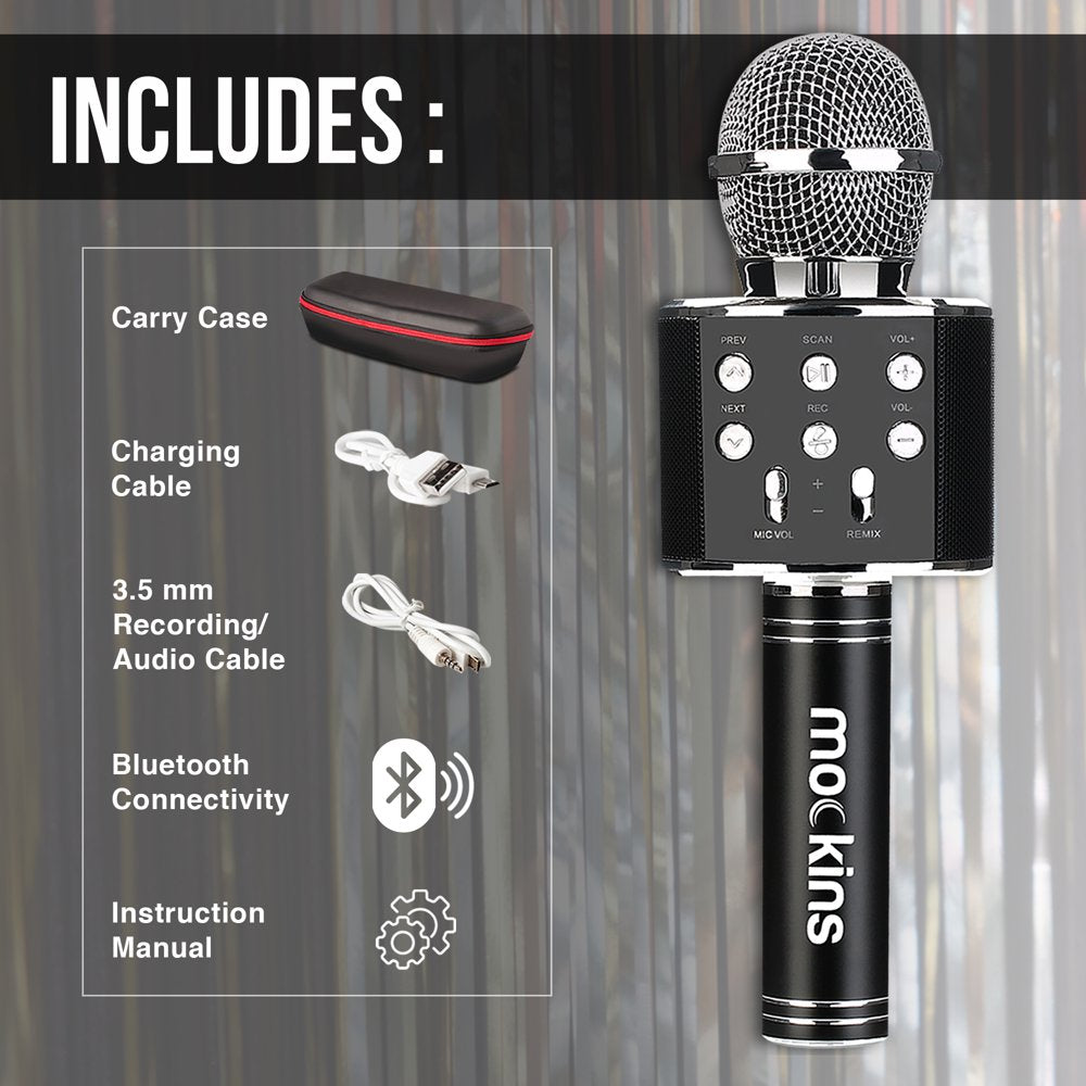 Avelena | Tragbares Karaoke-Mikrofon - Mikrofon mit integriertem Bluetooth-Lautsprecher - Kompatibel mit IOS- und Android-Geräten