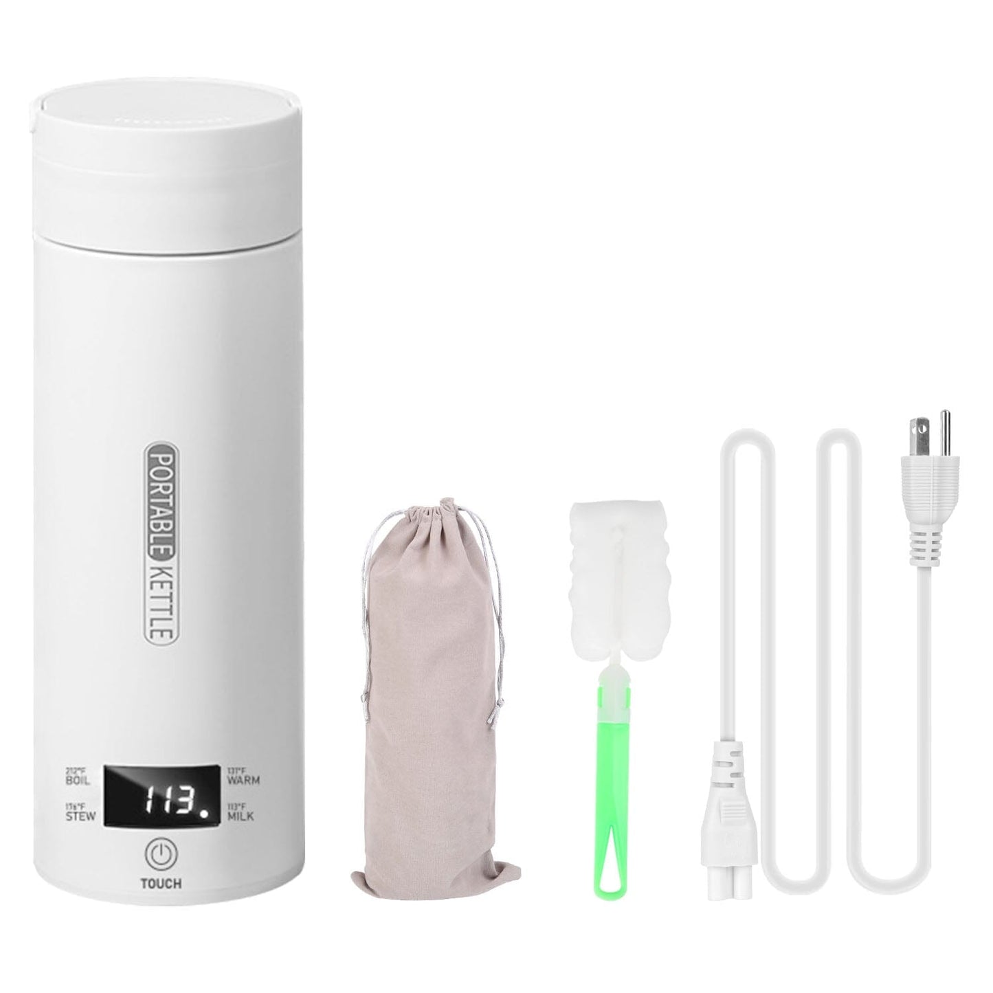 Avelena | 17Oz Edelstahl Reise Elektro Wasserkocher mit 4 Temperaturvoreinstellungen