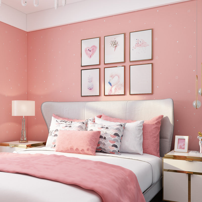 Avelena | Pastellrosa Gewöhnlicher Stern Selbstklebende Tapete für Das Mädchenzimmer, 10 Meter X 52 Zentimeter