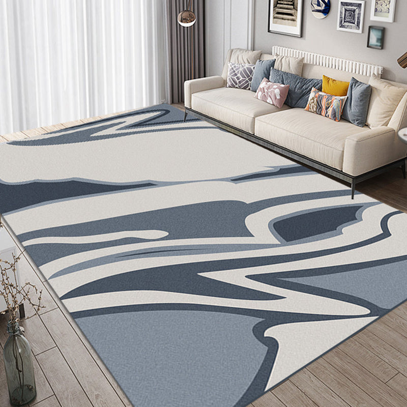 Avelena | Mehrfarbiges Colorblock-Teppich Polyester Moderner Teppich Haustierfreundlich Waschbar Rutschfester Teppich für Das Wohnzimmer