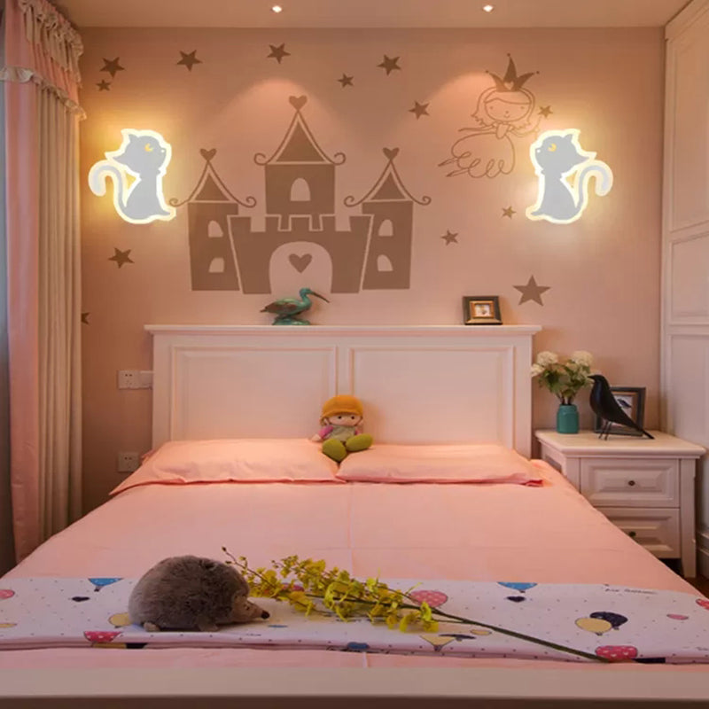 Avelena | Schöne Tier Slim Wandleuchte Acryl Weiß Led Wandleuchte für Pflegezimmer Kindergarten