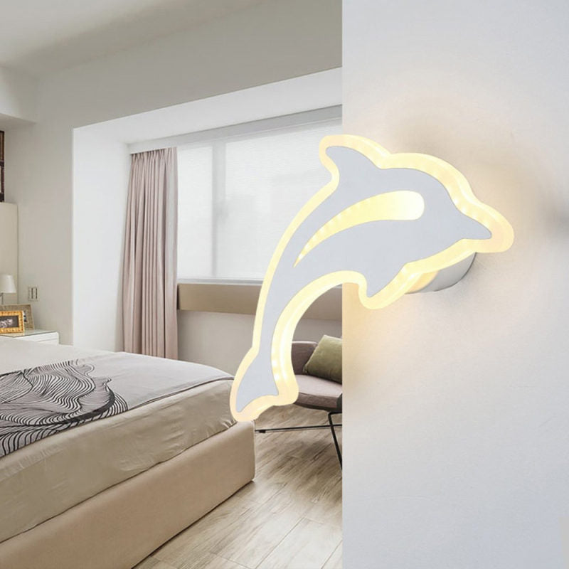Avelena | Schöne Tier Slim Wandleuchte Acryl Weiß Led Wandleuchte für Pflegezimmer Kindergarten