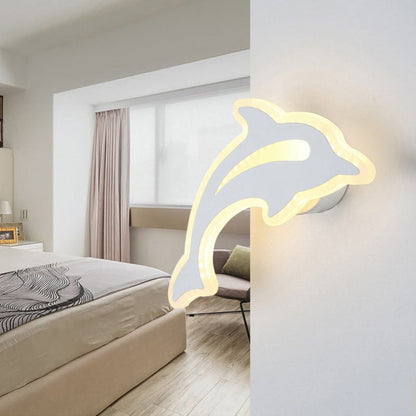 Avelena | Schöne Tier Slim Wandleuchte Acryl Weiß Led Wandleuchte für Pflegezimmer Kindergarten