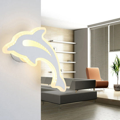 Avelena | Schöne Tier Slim Wandleuchte Acryl Weiß Led Wandleuchte für Pflegezimmer Kindergarten