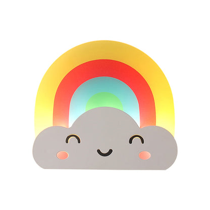 Avelena | Kinder Regenbogen Cloud Wandleuchte Acryl Mehrfarben Wandlampe für Baby Schlafzimmer Flur