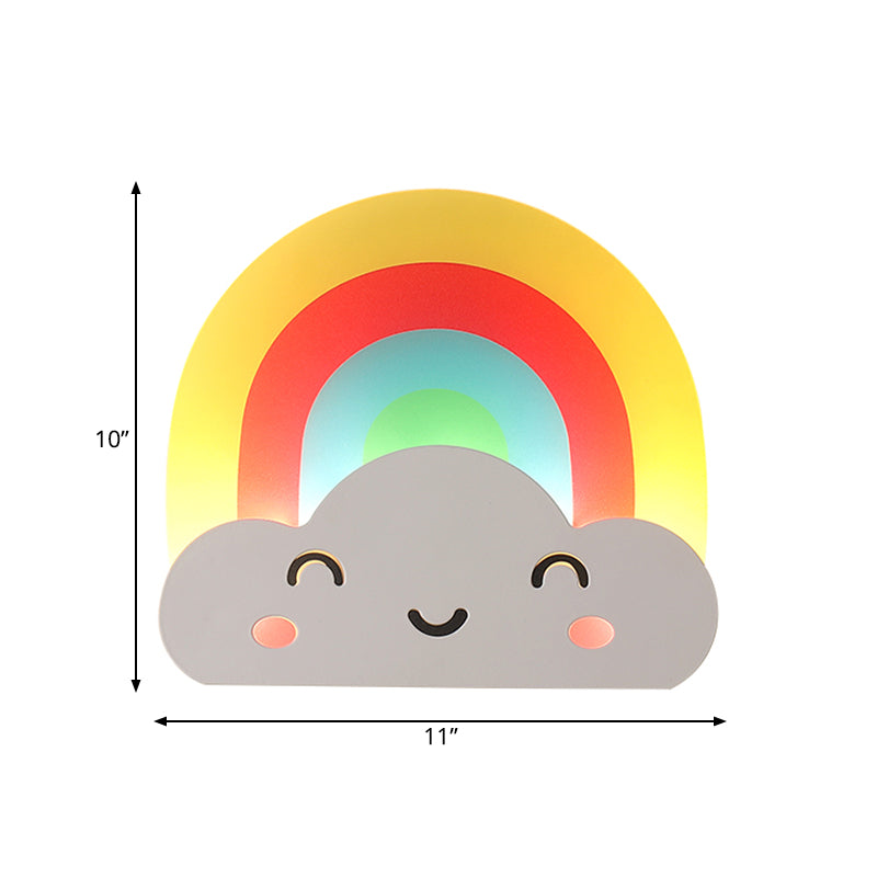 Avelena | Kinder Regenbogen Cloud Wandleuchte Acryl Mehrfarben Wandlampe für Baby Schlafzimmer Flur