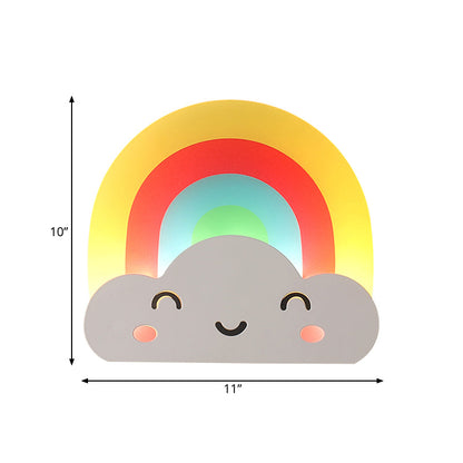 Avelena | Kinder Regenbogen Cloud Wandleuchte Acryl Mehrfarben Wandlampe für Baby Schlafzimmer Flur