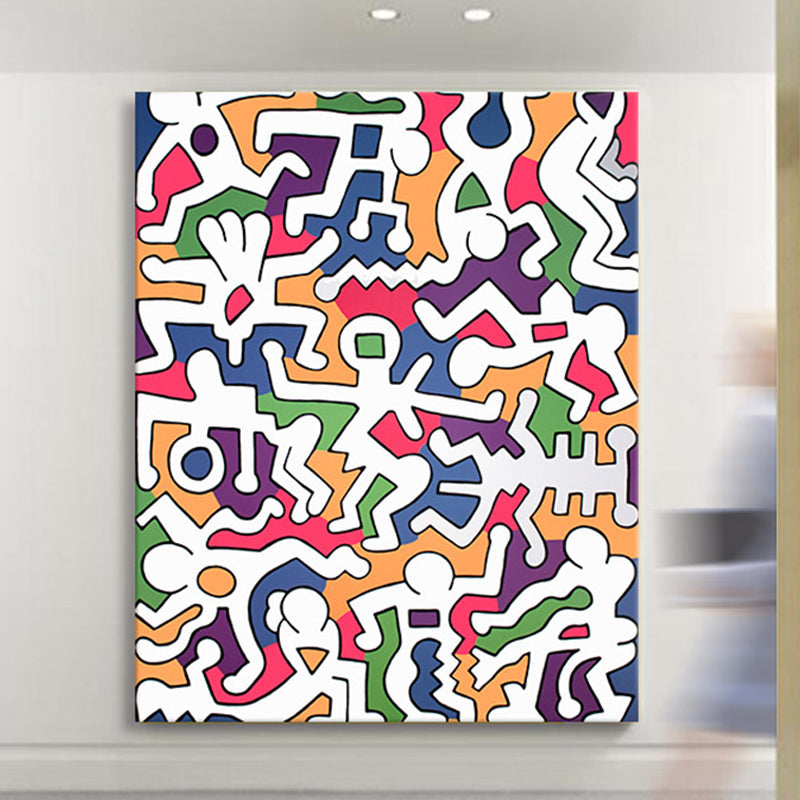 Avelena | Weiße Puzzle-Grafik-Leinwanddruck Strukturierte Wanddekoration für Das Gästezimmer, Mehrere Größen