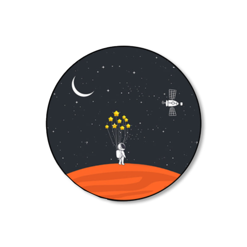 Avelena | Astronaut und Mond Wandkunst Dekor Wohnzimmer Universum Leinwanddruck In Pastellfarbe