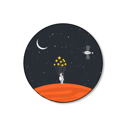 Avelena | Astronaut und Mond Wandkunst Dekor Wohnzimmer Universum Leinwanddruck In Pastellfarbe