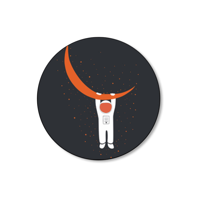 Avelena | Astronaut und Mond Wandkunst Dekor Wohnzimmer Universum Leinwanddruck In Pastellfarbe