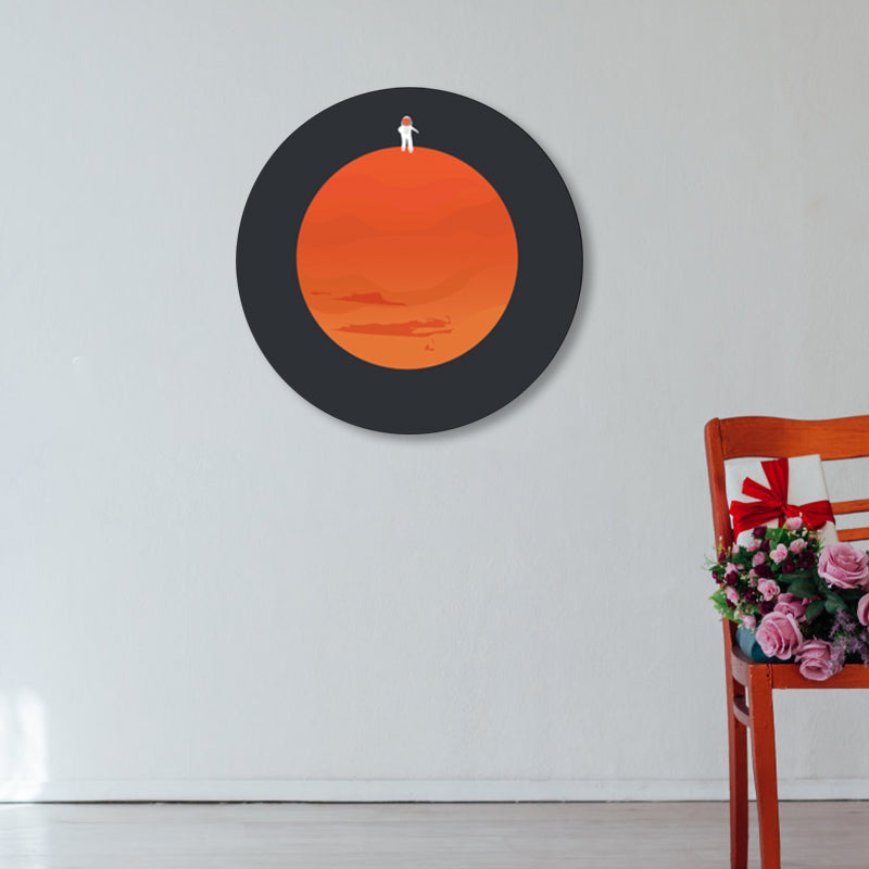 Avelena | Astronaut und Mond Wandkunst Dekor Wohnzimmer Universum Leinwanddruck In Pastellfarbe