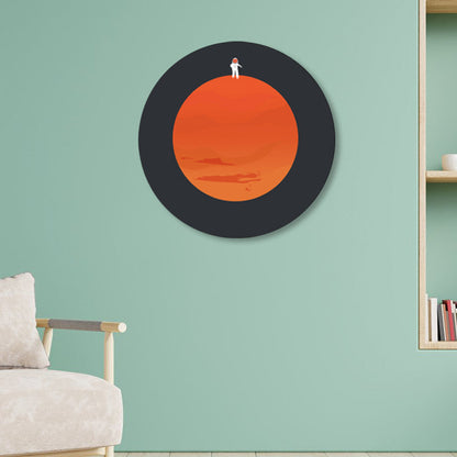 Avelena | Astronaut und Mond Wandkunst Dekor Wohnzimmer Universum Leinwanddruck In Pastellfarbe