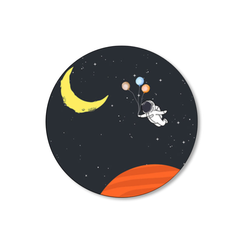 Avelena | Astronaut und Mond Wandkunst Dekor Wohnzimmer Universum Leinwanddruck In Pastellfarbe