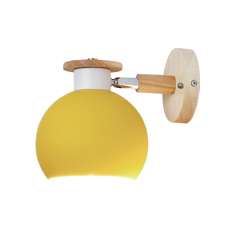 Avelena | Drehbare Metallkugel-Wandleuchte Kindergarten 1 Licht Macaron Wandlampe