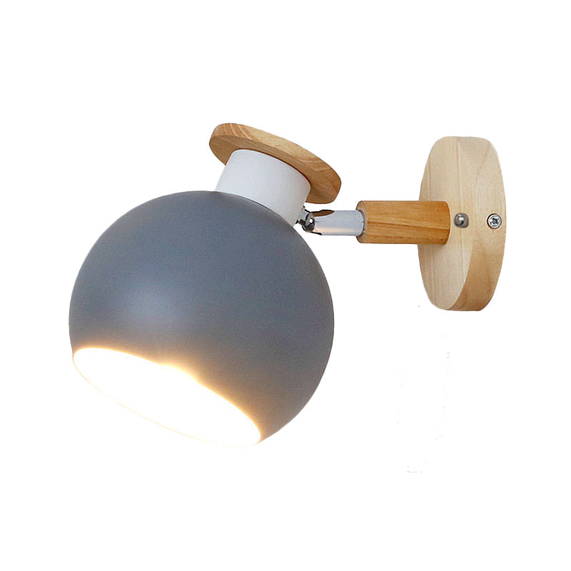 Avelena | Drehbare Metallkugel-Wandleuchte Kindergarten 1 Licht Macaron Wandlampe