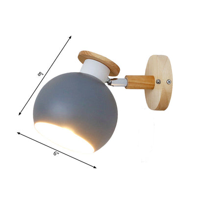 Avelena | Drehbare Metallkugel-Wandleuchte Kindergarten 1 Licht Macaron Wandlampe