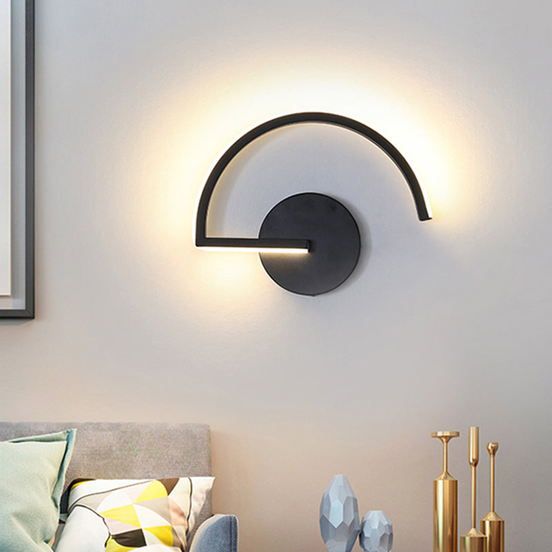 Avelena | Parallelstab/Gedreht/Bogenförmige Led-Wandlampe Minimalistisches Metall Schwarz Wandmontierte Lampe In Warm/Weiß Licht für Hotel