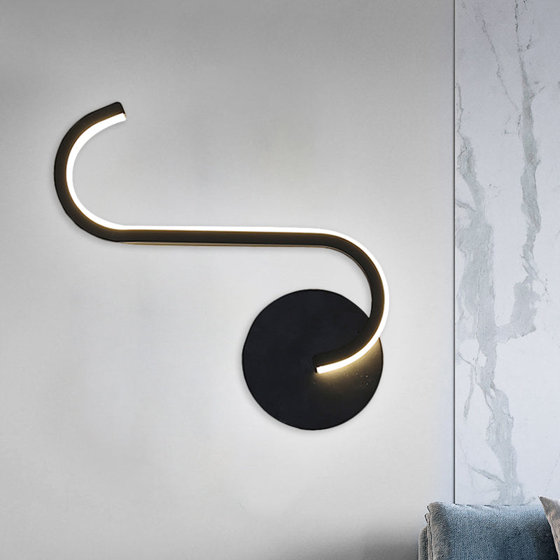 Avelena | Parallelstab/Gedreht/Bogenförmige Led-Wandlampe Minimalistisches Metall Schwarz Wandmontierte Lampe In Warm/Weiß Licht für Hotel