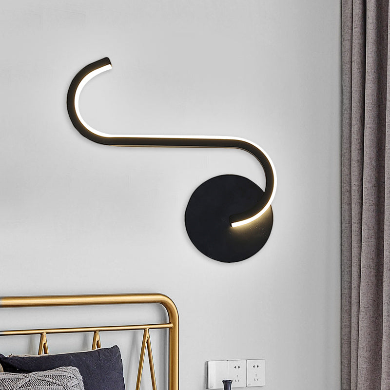 Avelena | Parallelstab/Gedreht/Bogenförmige Led-Wandlampe Minimalistisches Metall Schwarz Wandmontierte Lampe In Warm/Weiß Licht für Hotel