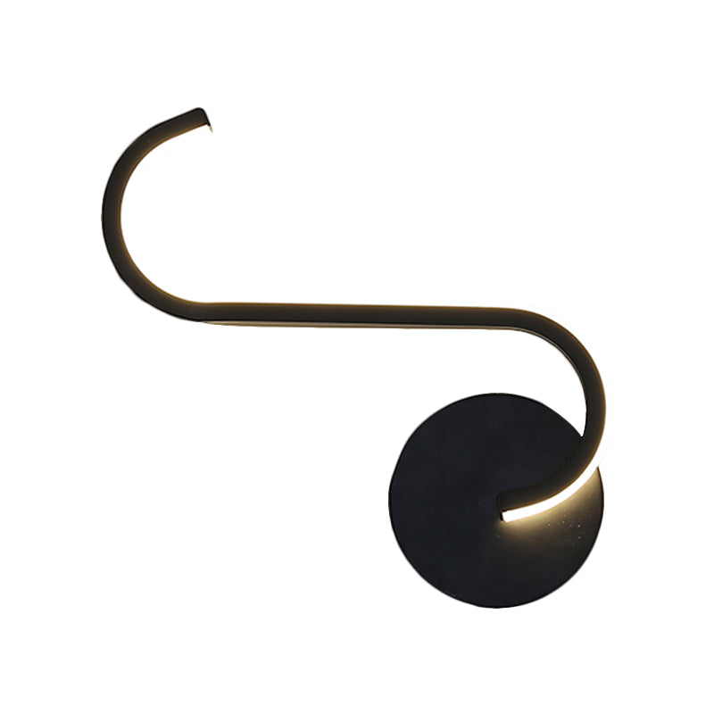 Avelena | Parallelstab/Gedreht/Bogenförmige Led-Wandlampe Minimalistisches Metall Schwarz Wandmontierte Lampe In Warm/Weiß Licht für Hotel