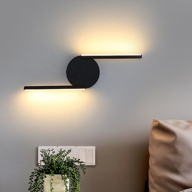 Avelena | Parallelstab/Gedreht/Bogenförmige Led-Wandlampe Minimalistisches Metall Schwarz Wandmontierte Lampe In Warm/Weiß Licht für Hotel