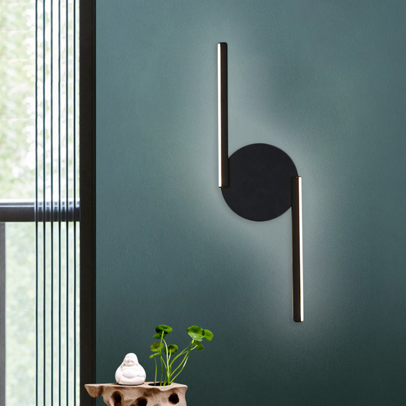 Avelena | Parallelstab/Gedreht/Bogenförmige Led-Wandlampe Minimalistisches Metall Schwarz Wandmontierte Lampe In Warm/Weiß Licht für Hotel