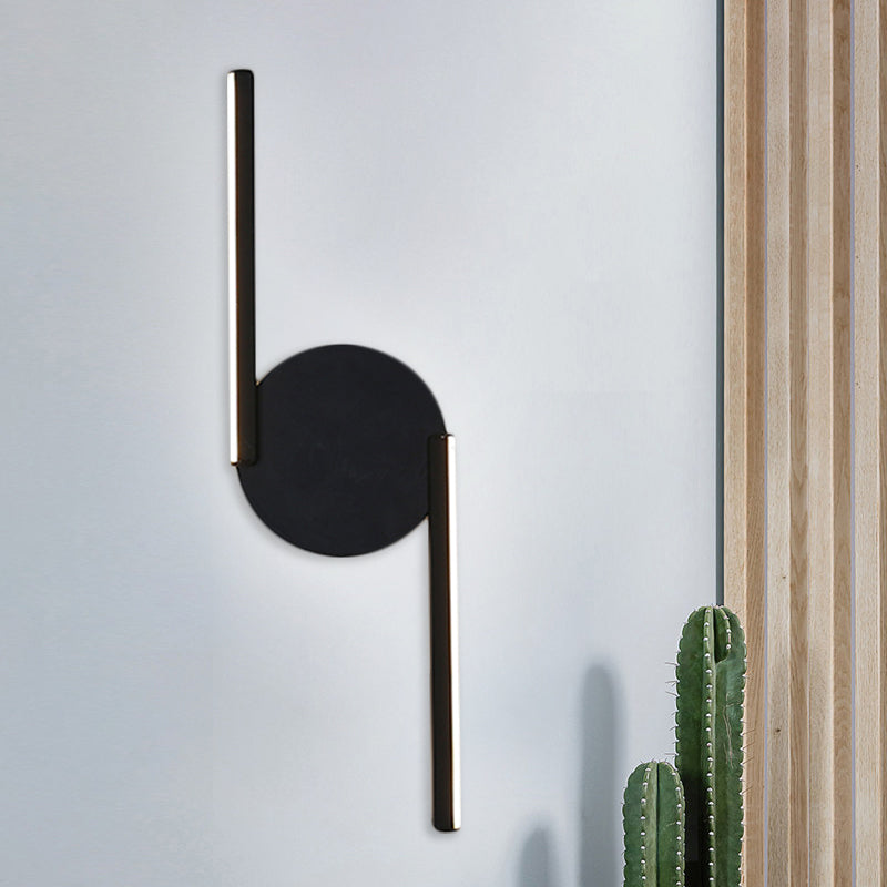 Avelena | Parallelstab/Gedreht/Bogenförmige Led-Wandlampe Minimalistisches Metall Schwarz Wandmontierte Lampe In Warm/Weiß Licht für Hotel