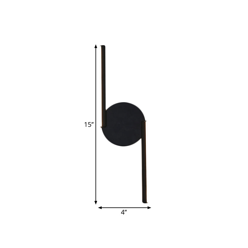 Avelena | Parallelstab/Gedreht/Bogenförmige Led-Wandlampe Minimalistisches Metall Schwarz Wandmontierte Lampe In Warm/Weiß Licht für Hotel