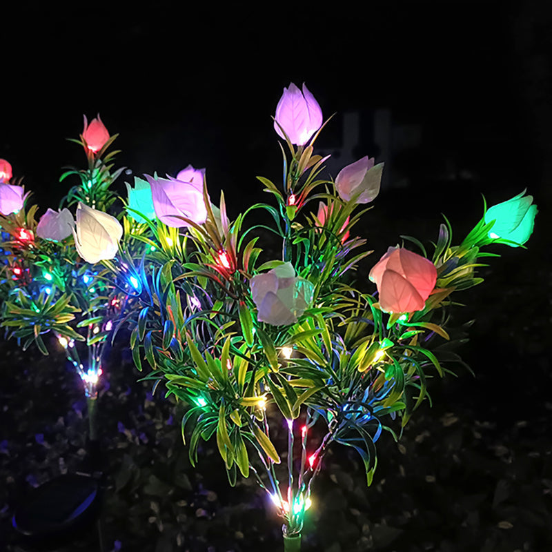 Avelena | Moderne Kreative Wasserdichte Imitation Gardenia LED Solarleuchte für Außen Terrasse