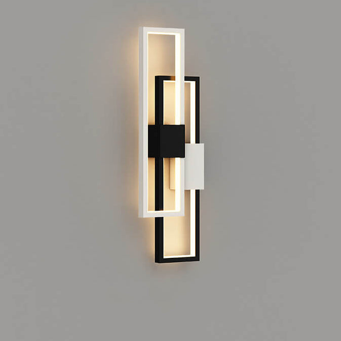 Avelena | Minimalistische Kreative Quadratische Rahmen Eisen Silikon LED Wandlampe