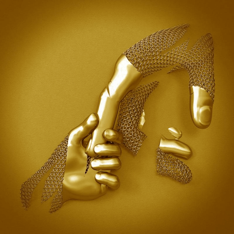 Avelena | Romantisches Leinwandbild mit Metallfigur