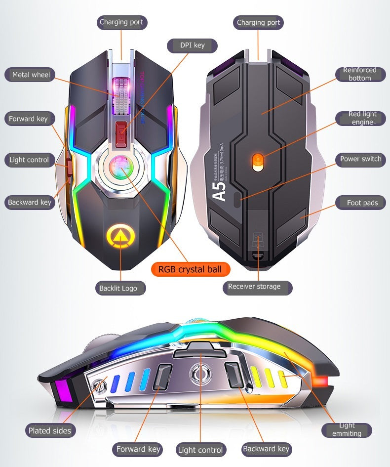 Avelena | Drahtlose Rgb Gaming Maus