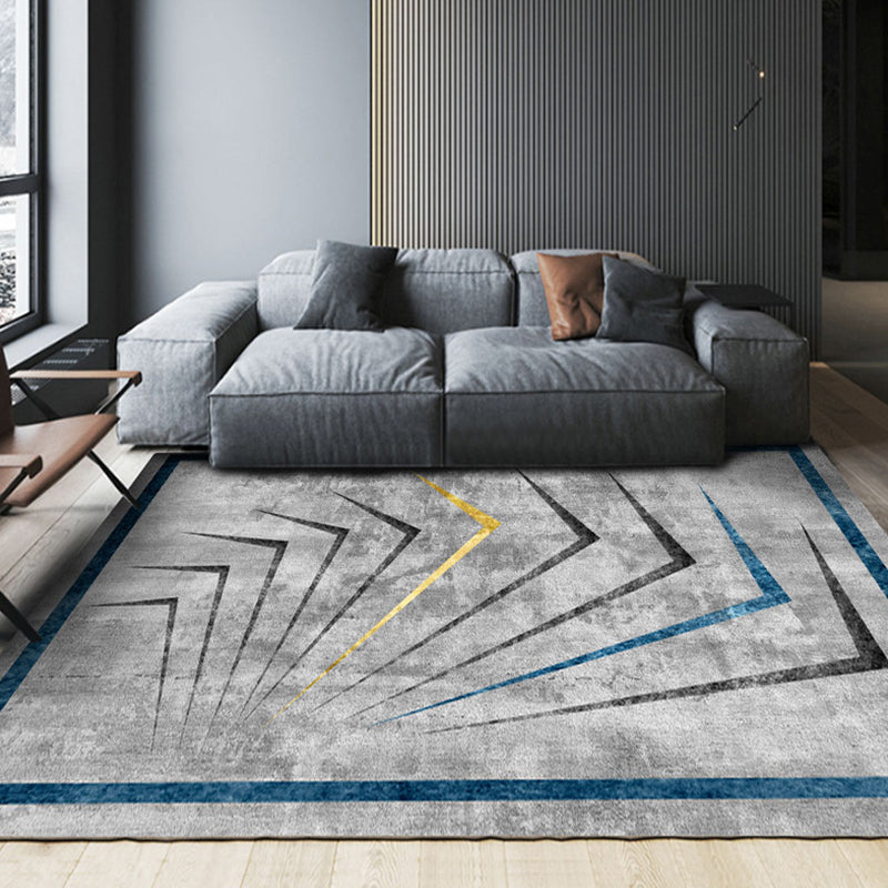 Avelena | Steampunk Wohnzimmer Teppich Dunkle Farbe Linien Kunst Abstrakt Teppich Polyester Anti-Rutsch Rücken Teppich für Wohnzimmer