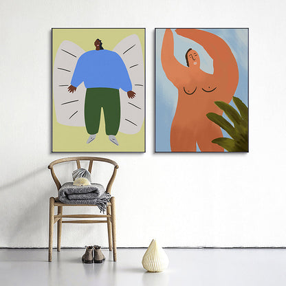 Avelena | Texturierte Illustration Big Guy Leinwanddruck Pop Art Wanddekoration für Das Schlafzimmer, Mehrere Größen