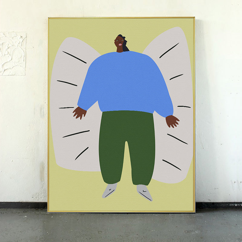Avelena | Texturierte Illustration Big Guy Leinwanddruck Pop Art Wanddekoration für Das Schlafzimmer, Mehrere Größen