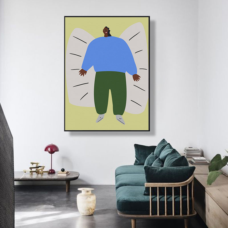 Avelena | Texturierte Illustration Big Guy Leinwanddruck Pop Art Wanddekoration für Das Schlafzimmer, Mehrere Größen